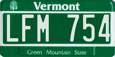 VT license plate LFM754