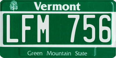 VT license plate LFM756