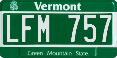 VT license plate LFM757
