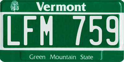 VT license plate LFM759