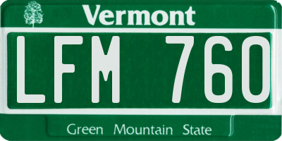 VT license plate LFM760
