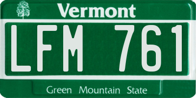 VT license plate LFM761