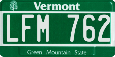 VT license plate LFM762