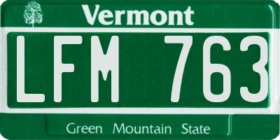 VT license plate LFM763