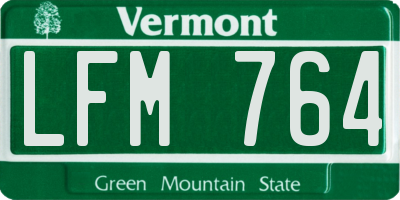 VT license plate LFM764