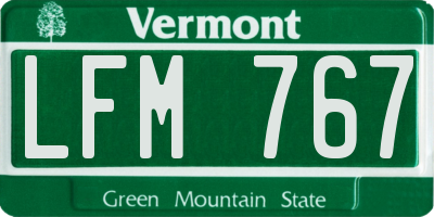 VT license plate LFM767