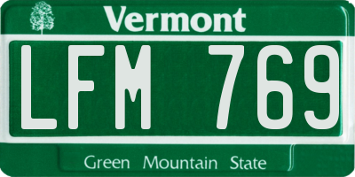 VT license plate LFM769