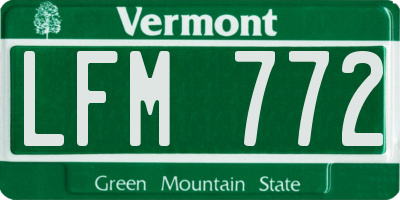 VT license plate LFM772