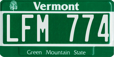 VT license plate LFM774