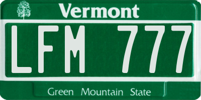 VT license plate LFM777