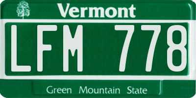 VT license plate LFM778