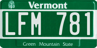 VT license plate LFM781