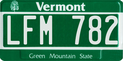 VT license plate LFM782