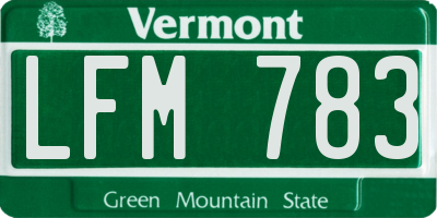 VT license plate LFM783