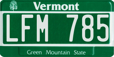 VT license plate LFM785
