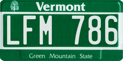 VT license plate LFM786