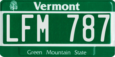 VT license plate LFM787