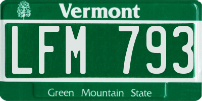 VT license plate LFM793