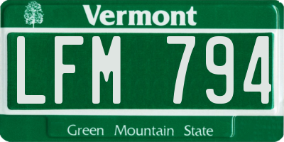 VT license plate LFM794