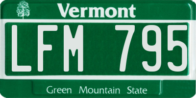 VT license plate LFM795