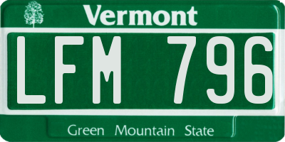VT license plate LFM796