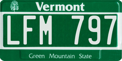 VT license plate LFM797