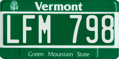 VT license plate LFM798