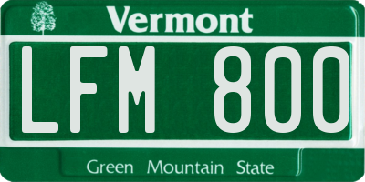 VT license plate LFM800