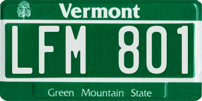 VT license plate LFM801