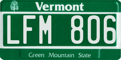 VT license plate LFM806