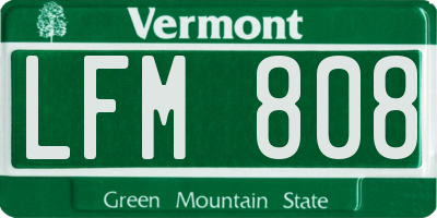 VT license plate LFM808