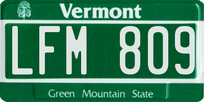 VT license plate LFM809