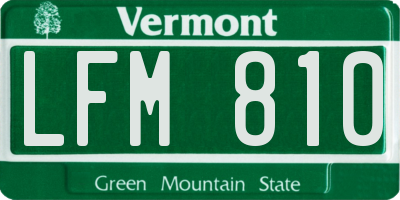 VT license plate LFM810