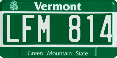 VT license plate LFM814