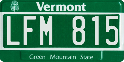 VT license plate LFM815
