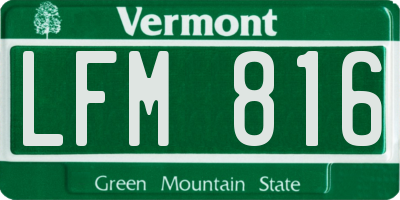 VT license plate LFM816