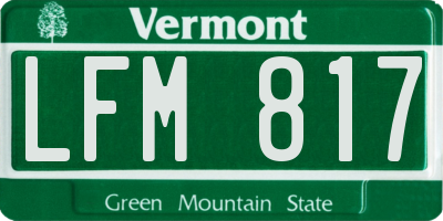 VT license plate LFM817