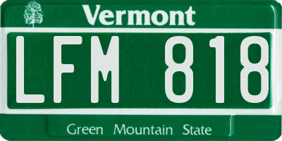 VT license plate LFM818