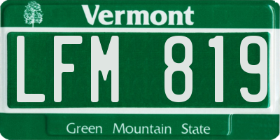 VT license plate LFM819