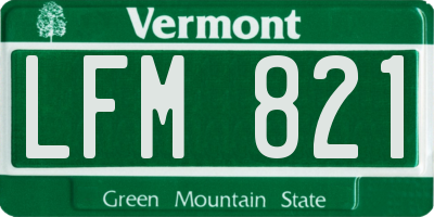 VT license plate LFM821