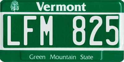VT license plate LFM825