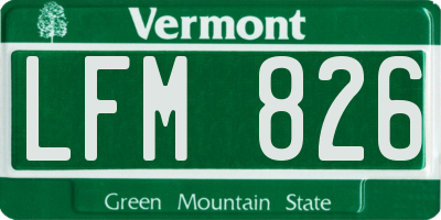 VT license plate LFM826