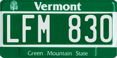 VT license plate LFM830