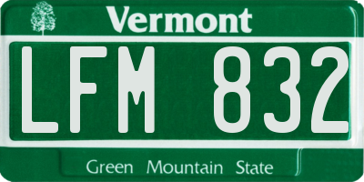 VT license plate LFM832