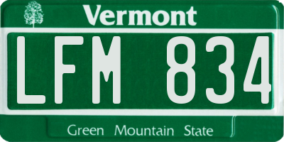 VT license plate LFM834