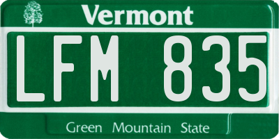 VT license plate LFM835