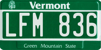 VT license plate LFM836