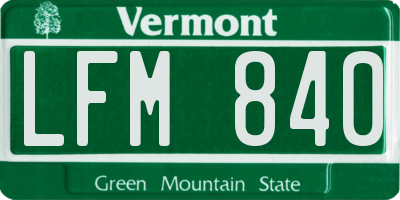 VT license plate LFM840