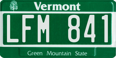 VT license plate LFM841