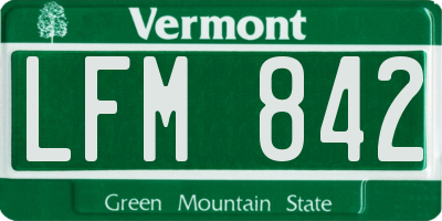 VT license plate LFM842